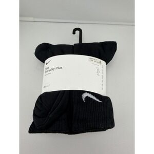 Nike Everyday Cotton Cushioned Crew Socks Black 6 Pairs NWT 3Y-5Y / Women 4-6